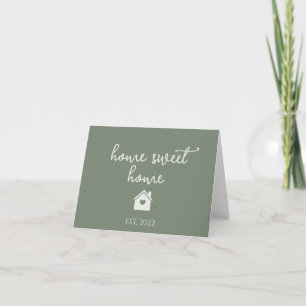 Real Estate Green Home Sweet Home New Homeowner Card