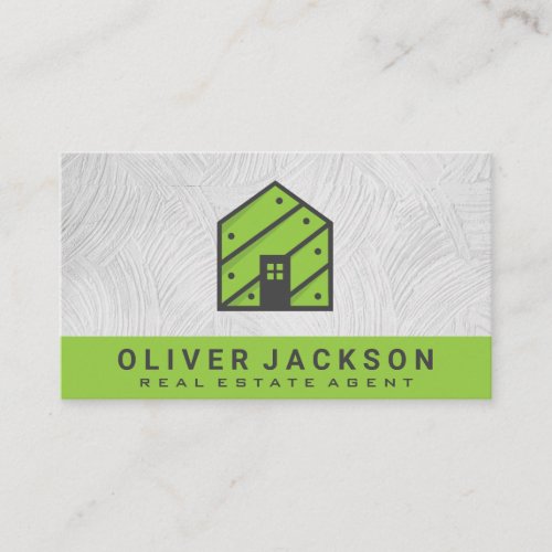 Real Estate Green Icon  Property Business Card