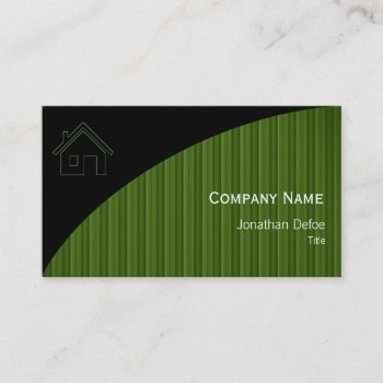 Real Estate | Green Stripes Business Card by wierka at Zazzle
