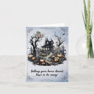 Real Estate Halloween Haunted House Card