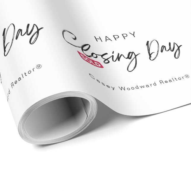 Real Estate Happy Closing Day Sold | Minimalist  Wrapping Paper (Roll Corner)