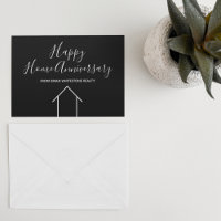 Real Estate Happy Home Anniversary Black Modern