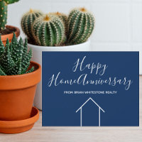 Real Estate Happy Home Anniversary Simple Blue