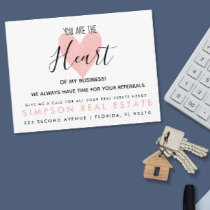 real estate heart of my business referral card