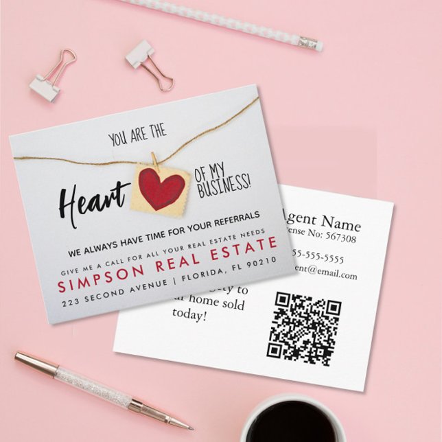 real estate heart of my business referrals announcement postcard (Creator Uploaded)
