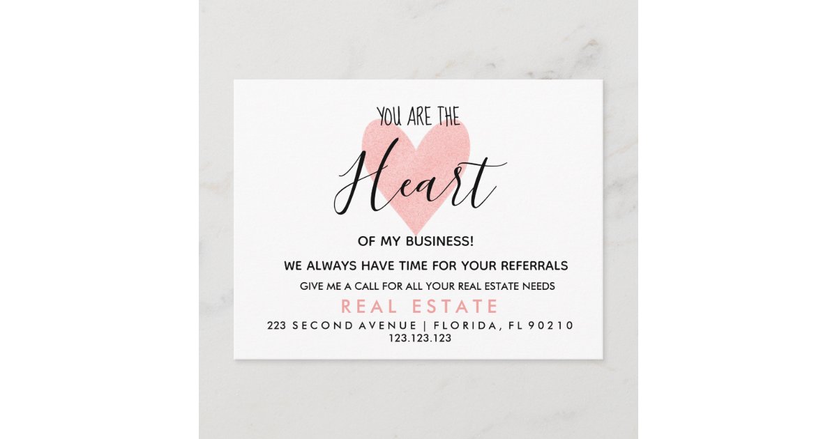 real estate heart referrals Announcement Zazzle