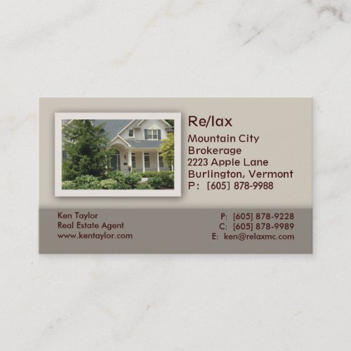 Real Estate Home Business Card Beige