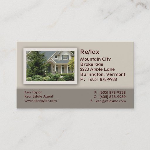 Customizable Real Estate Home Business Card Beige