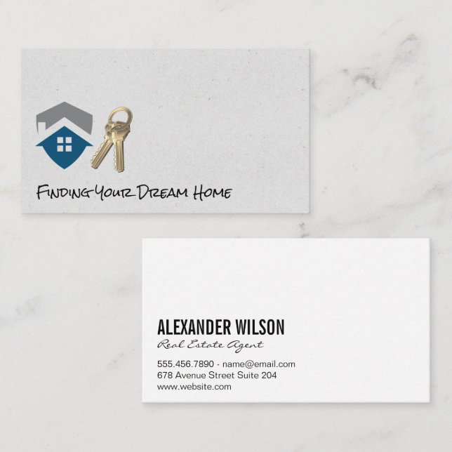 Real Estate Home | House Keys Business Card (Front/Back)