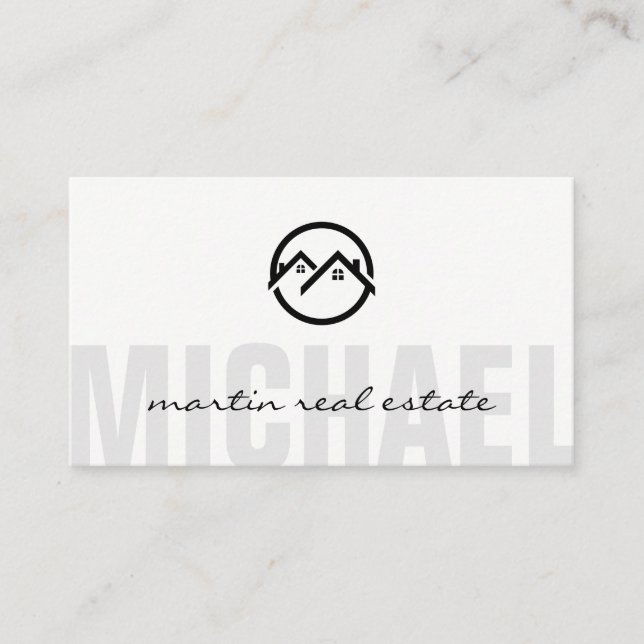 Real Estate Home Icons Business Card (Front)