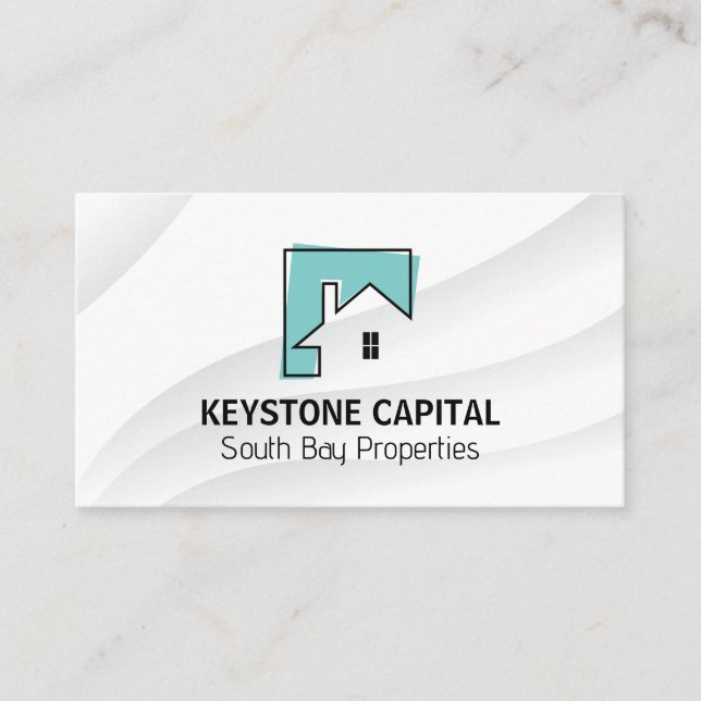 Real Estate Home Line Art Logo Business Card (Front)