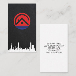 Real Estate Home Logo city Skyline Business Card