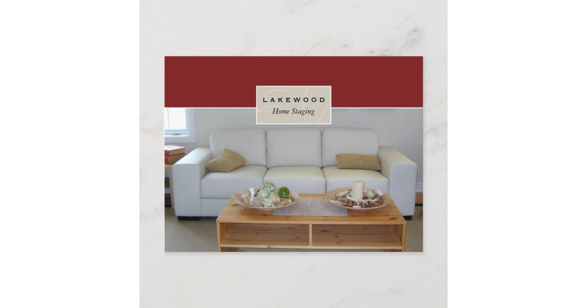 Real Estate Home Staging Postcard Sofa Zazzle