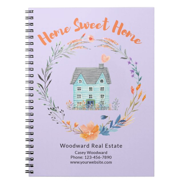 Real Estate Home Sweet Home Budget Marketing Chic Notebook (Front)