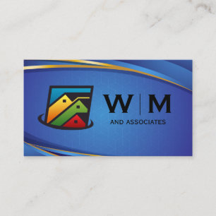 Real Estate Homes Blue Backgound Business Card