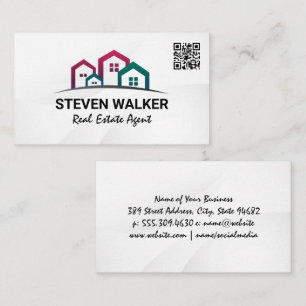 Real Estate Homes QR Code Business Card