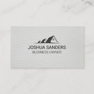 Real Estate Homes White Leather Business Card