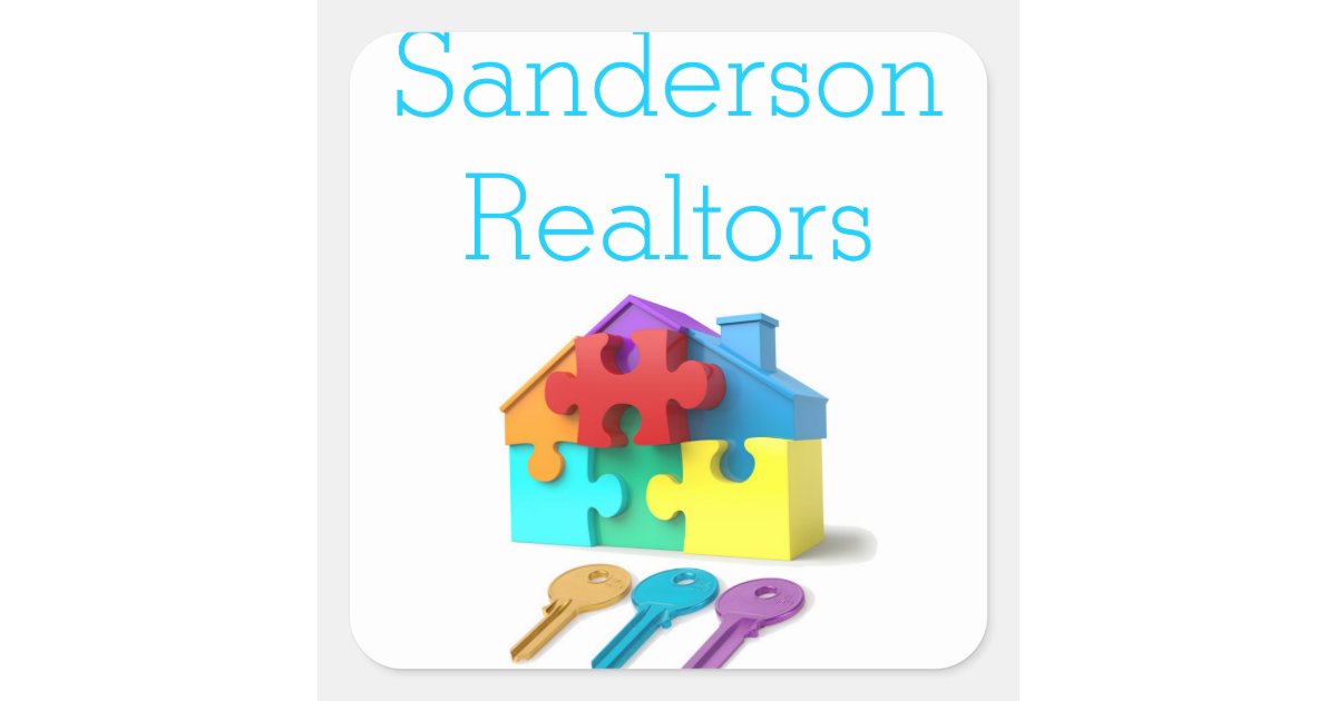 Real Estate, House and Keys, Realtor, estate agent Square Sticker | Zazzle