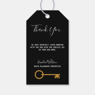 Real Estate House Black White Custom Realtor Gift Tags