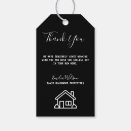 Real Estate House Black White Custom Realtor Gift Tags