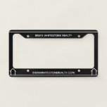 Real Estate House Black White Custom Realtor License Plate Frame<br><div class="desc">This modern realtor license plate frame is simple and subtle with your company name and website or other contact details. It features a chic minimalist black and white line drawing of a house. Classy real estate marketing for your realty office agents.</div>