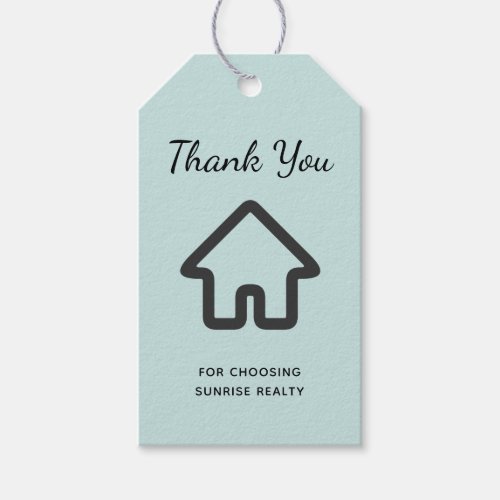 Real Estate House Icon Thank You Realty Gift Tags