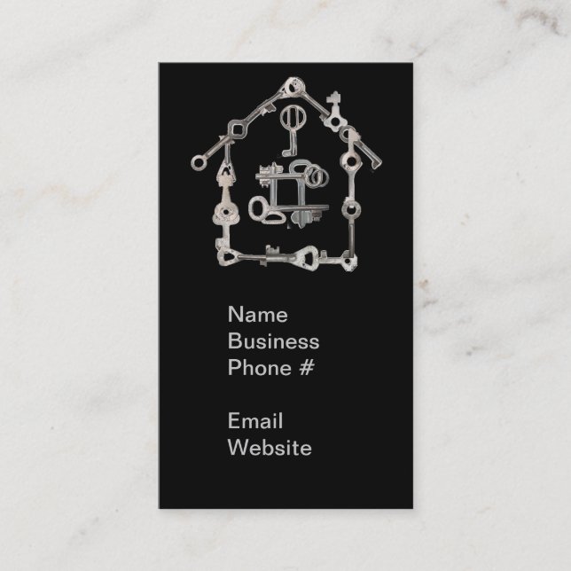 Real Estate House Keys Business Card (Front)