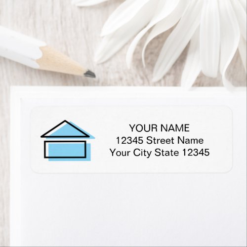 Real estate house logo custom return address label