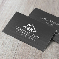 Real Estate House Monogram Logo Realtor Business Card