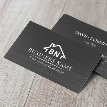 Real Estate House Monogram Logo Realtor Business Card by cardfactory at Zazzle