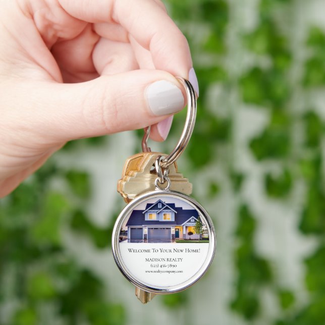 Real Estate House Photo Keychain (Hand)