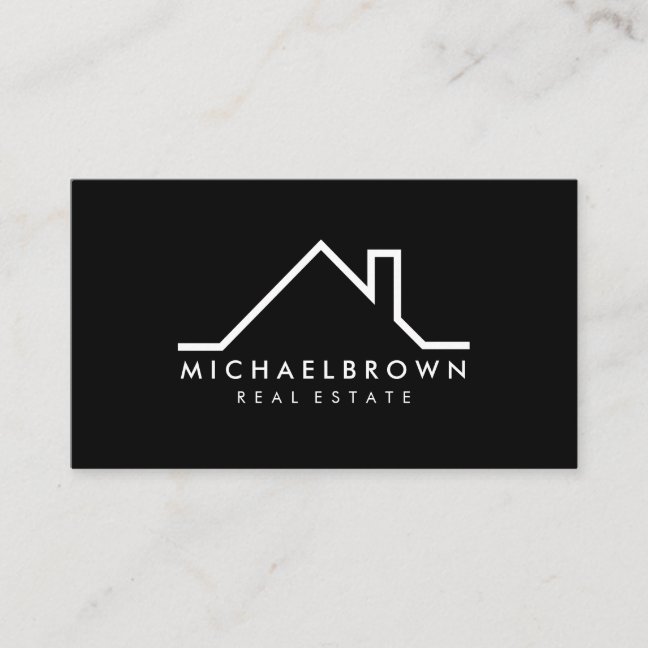 Real Estate House Roof Logo Business Card