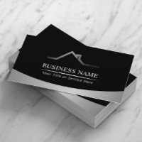 Real Estate House Roof Logo Modern Metallic
