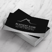 Real Estate House Roof Logo Modern Metallic Business Card at Zazzle