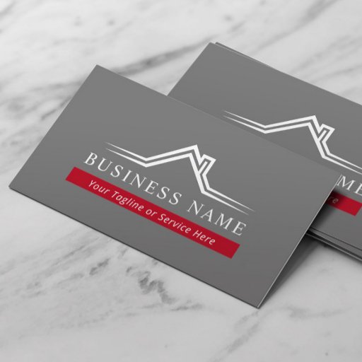 Customizable Real Estate House Roof Logo Professional Business Card