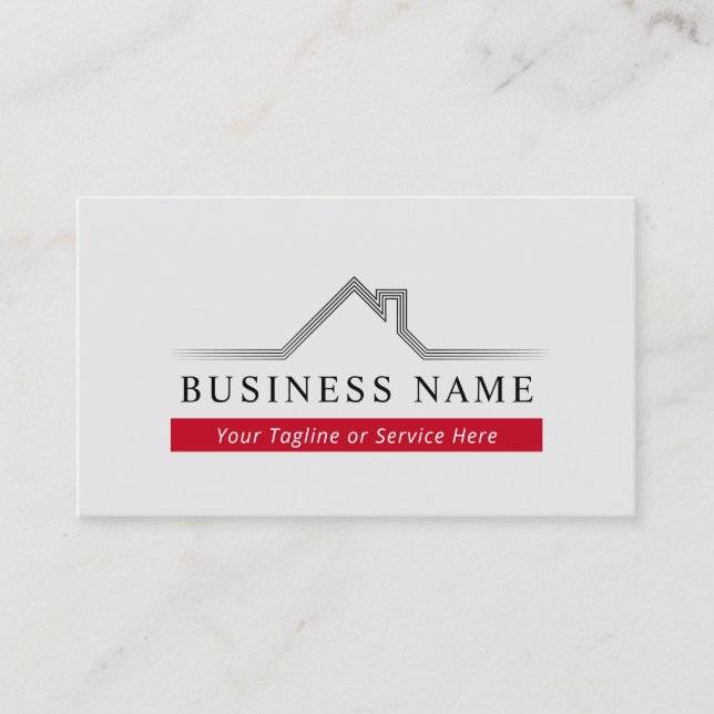 Real Estate House Roof Logo Professional Realtor Business Card (Front)