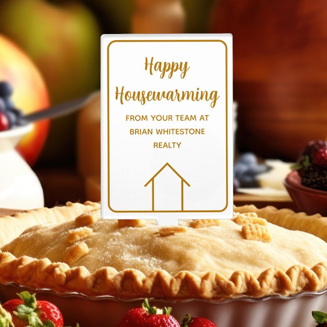 Real Estate House Simple Chic Gold Custom Realtor Cake Topper (Creator Uploaded)