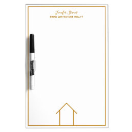 Real Estate House Simple Chic Gold Custom Realtor Dry Erase Board