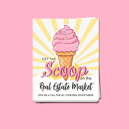 Real Estate Ice-Cream Scoop Referrals Flyer | Fun