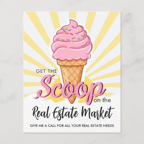 Real Estate Ice-Cream Scoop Referrals Flyer | Fun