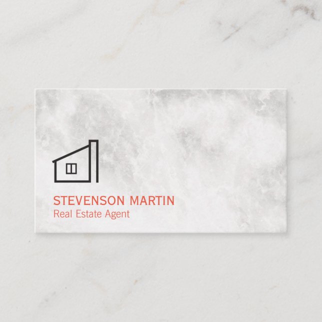 Real Estate Industry Executive Marble Business Card (Front)