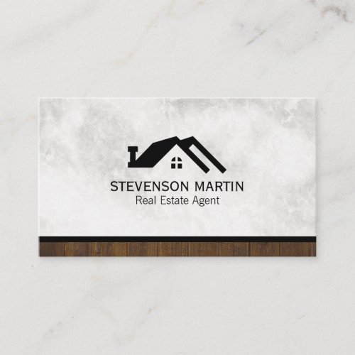 Real Estate Industry Marble and Wood Trim Business Card