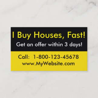 Real Estate Investor Business Card - I Buy Houses