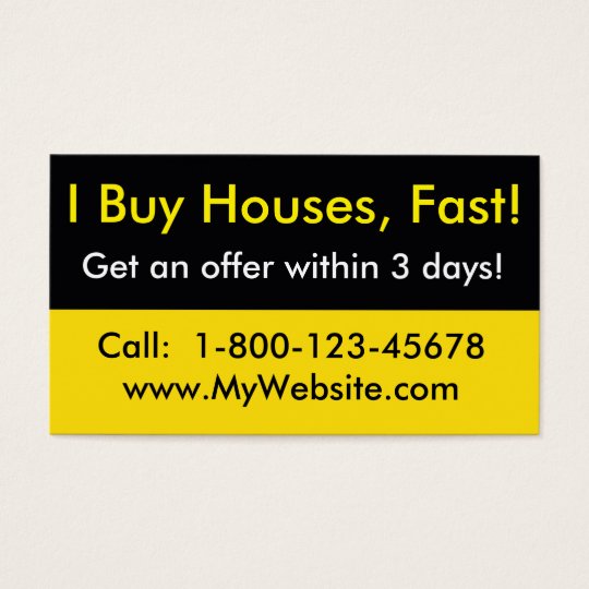 Real Estate Investor Business Card - I Buy Houses