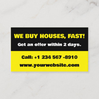 Real Estate Investor Business Card - We Buy Houses