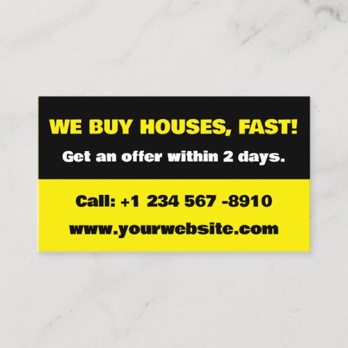 Real Estate Investor Business Card _ We Buy Houses