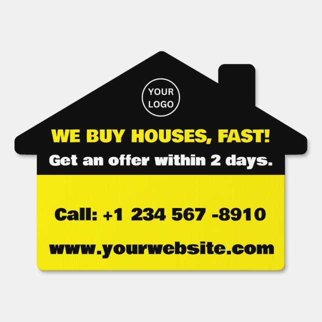 Real Estate Investor Business Sign - We Buy Houses (Front)