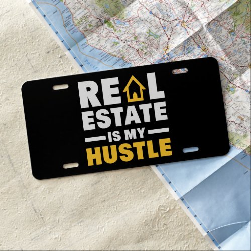 Real Estate is my Hustle Realtor Desk Organizer License Plate