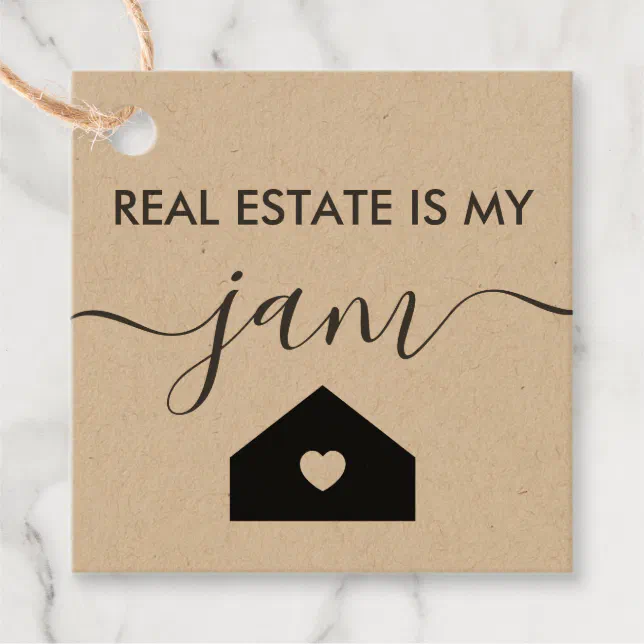 Real Estate is My Jam Gift Tag, Realtor Tag, Kraft Favor Tags Zazzle