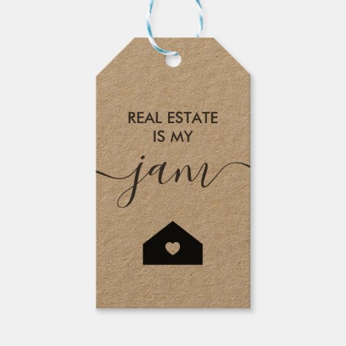 Real Estate is My Jam Gift Tag Realtor Tag Kraft Gift Tags